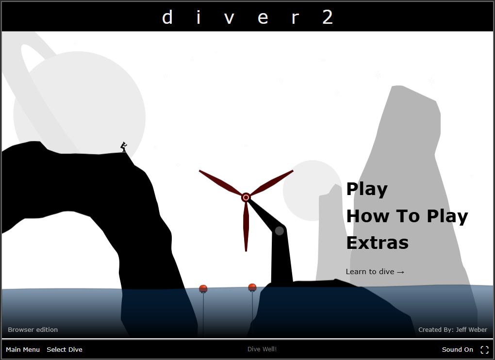 Diver 2 home screen